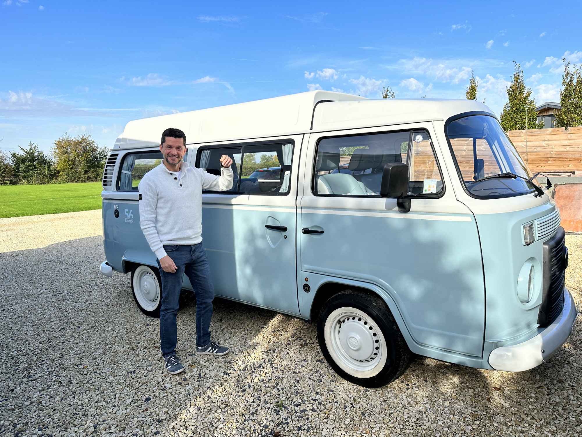 A VW T2 Classic Campervan called Bluebell-0424 and for hire in Wedmore , Somerset