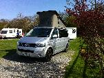 A Other Campervan called Cliff-t5silver-1219 and Parked at canal campsite for hire in Cheltenham, Gloucestershire