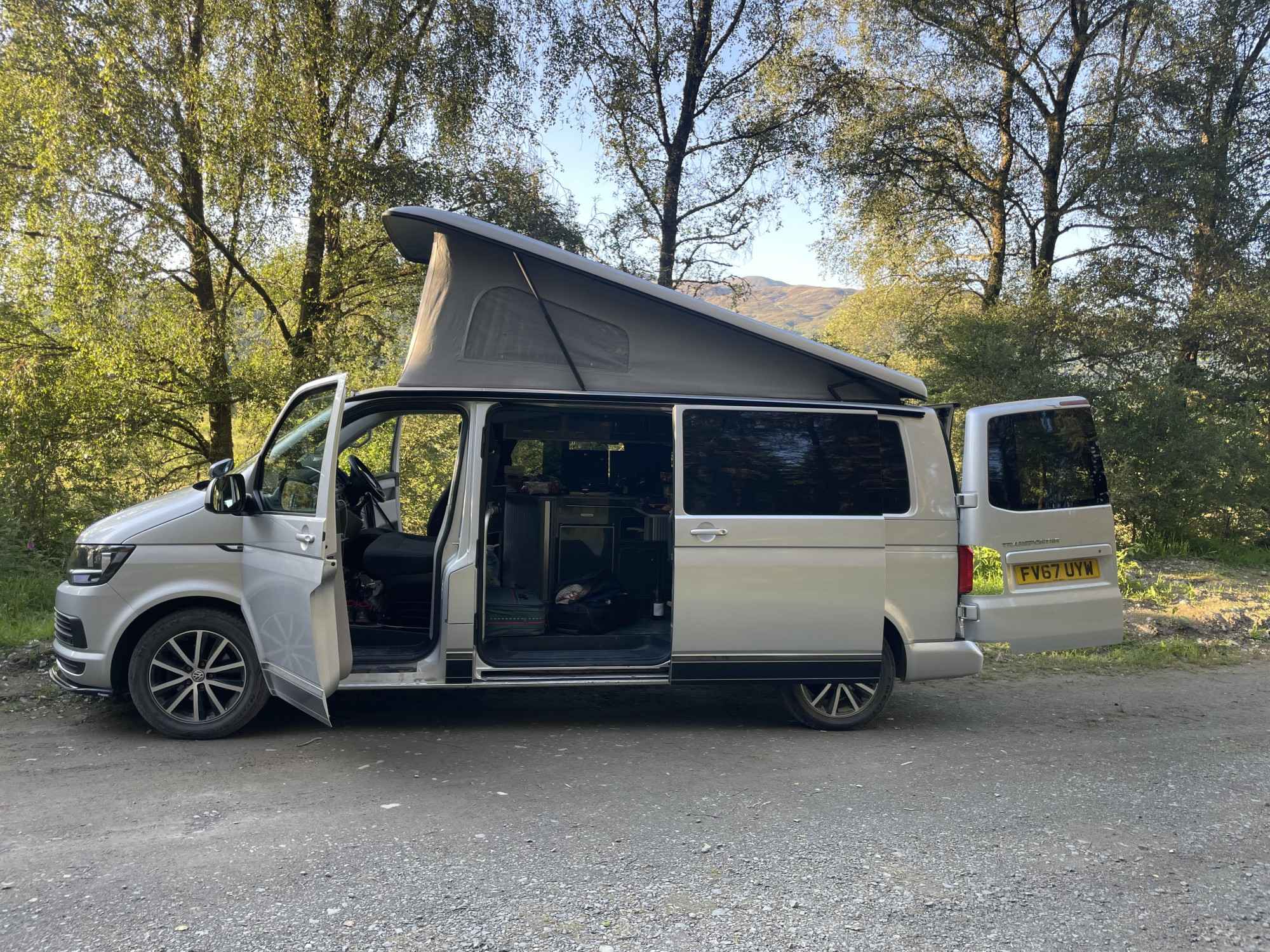 A VW T6 Campervan called Spence-0226 and Happy days! for hire 