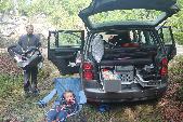 A VW Touran Campervan called Tara and Preparing Tara for the night for hire in Ljubljana, Slovenia