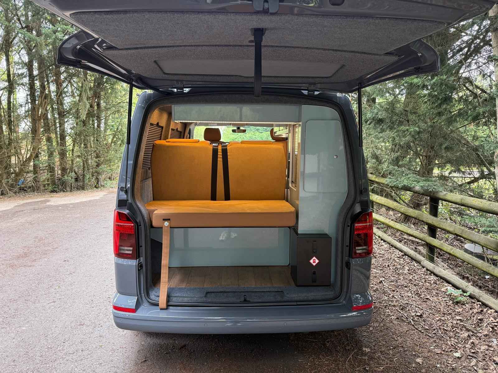 A VW T6 Campervan called Woody and for hire in Cockermouth, Cumbria