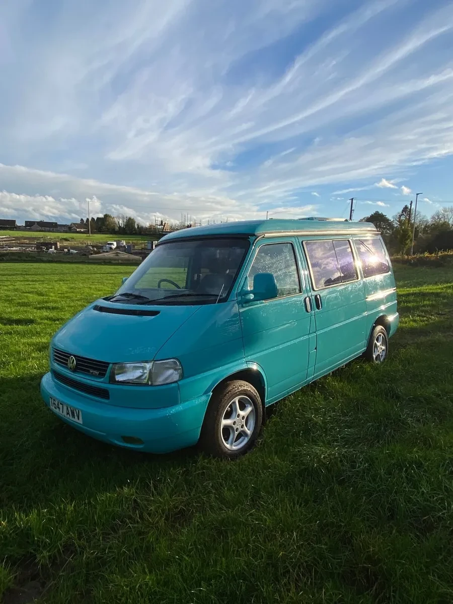 A VW T4 California Campervan called olivia and for hire 