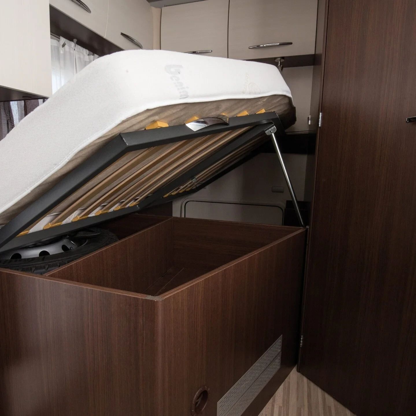 A Benimar Motorhome called Beni and Underbed storage for hire in Keith, Moray