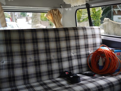 A VW T2 Brazilian Campervan called Viv and Back seat folds into rad double bed for hire in London , London