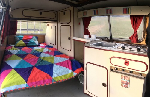 A VW T3 Campervan called Dugme and Insides. for hire in Ljubljana, Slovenia