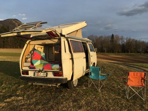 A VW T3 Campervan called Dugme and Equipment included! for hire in Ljubljana, Slovenia