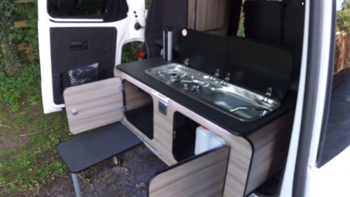 A VW T6 Campervan called Spud and pull out kitchen for hire in Halifax, West Yorkshire