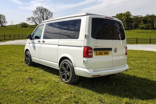 A VW T6 Campervan called Bongo and Rear View for hire in Derby, Derbyshire