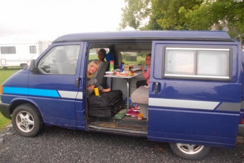 A VW T4 Campervan called Big-Blue and All aboard! for hire in Teignmouth, Devon