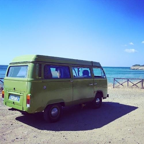 A VW T2 Classic Campervan called Anna and for hire in Sassari, Italy