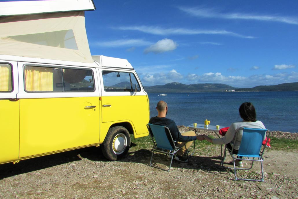 A VW T2 Classic Campervan called Charlie-75 and for hire in Sassari, Italy