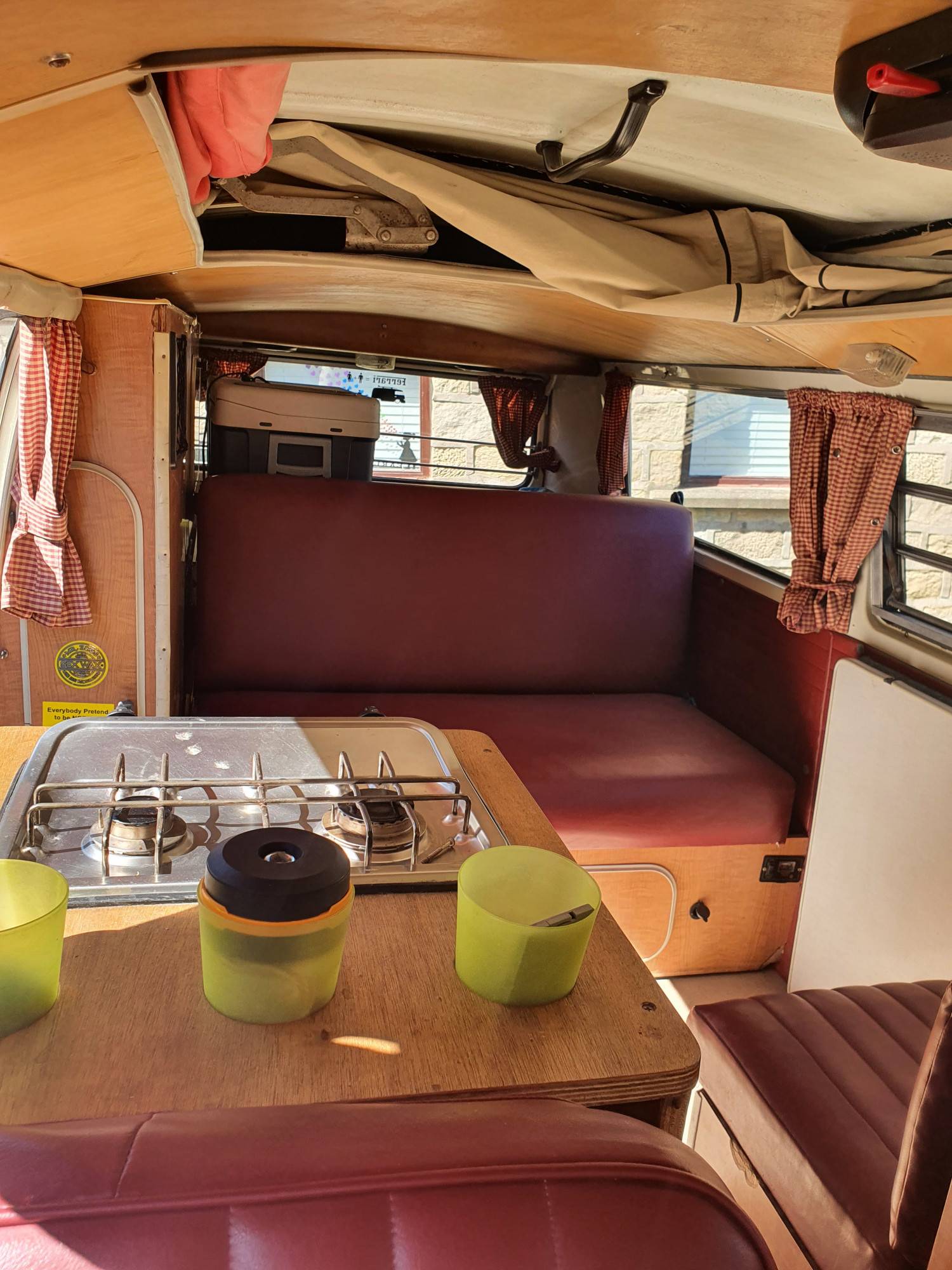 A VW T6 Campervan called Spud and for hire in Halifax, West Yorkshire