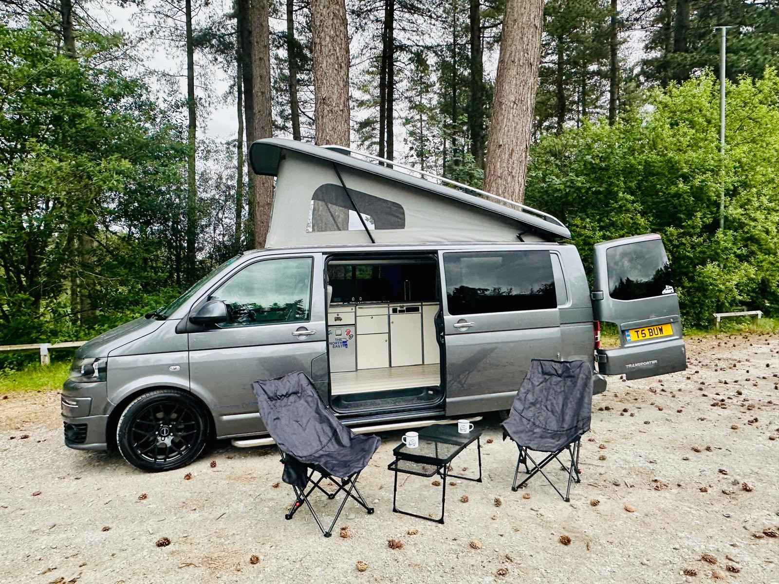 A VW T5 Campervan called JAXX and for hire in Frodsham , Cheshire
