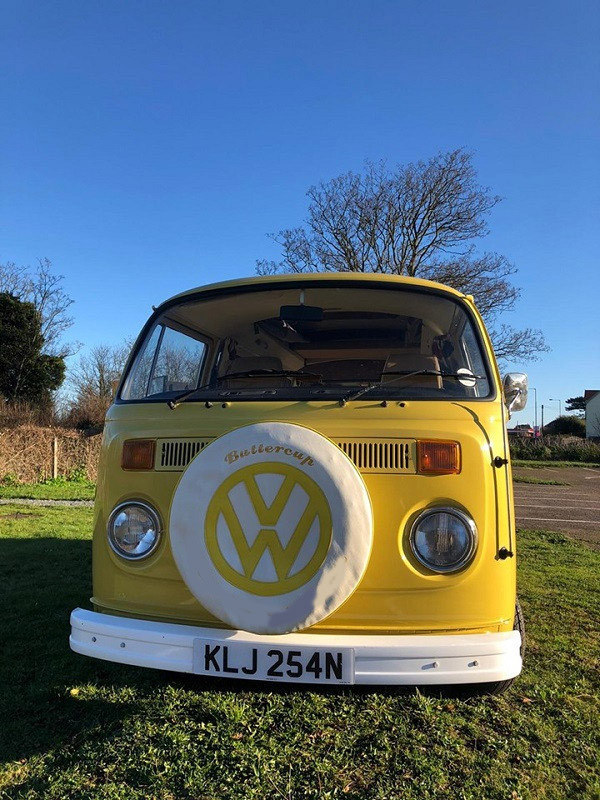 A VW T2 Classic Campervan called Buttercup and for hire in King's Lynn, Norfolk