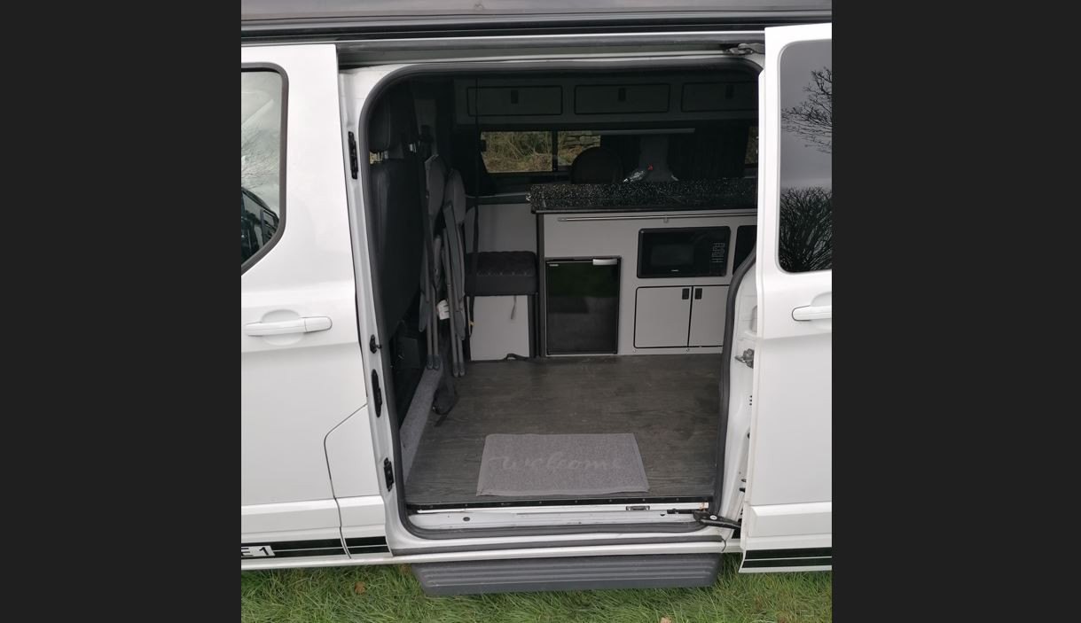 A Ford Campervan called Joyride and The side step makes it easy to get in and out. for hire in Walsall, West Midlands