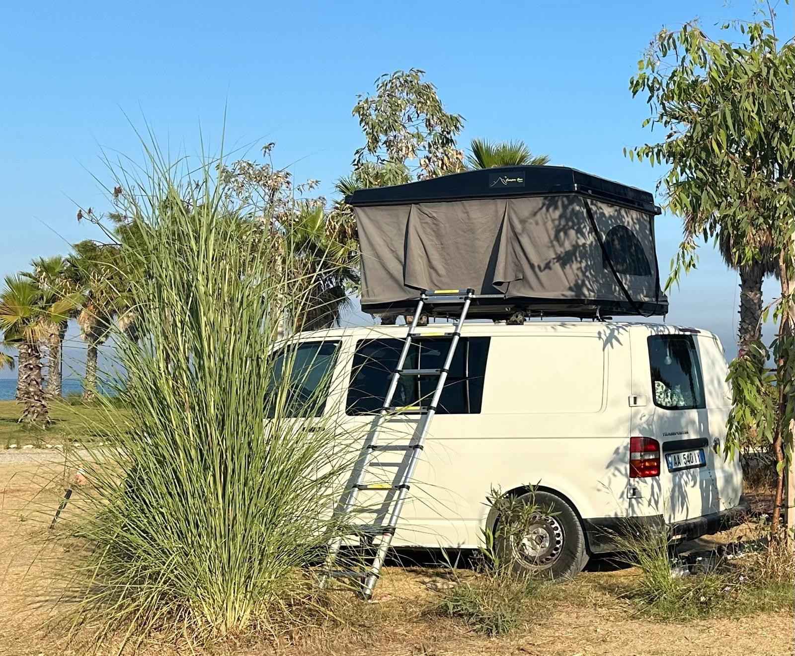 A VW T5 Campervan called snowballT5 and SNOWBALL Albnaia for hire in Tirana, Albania