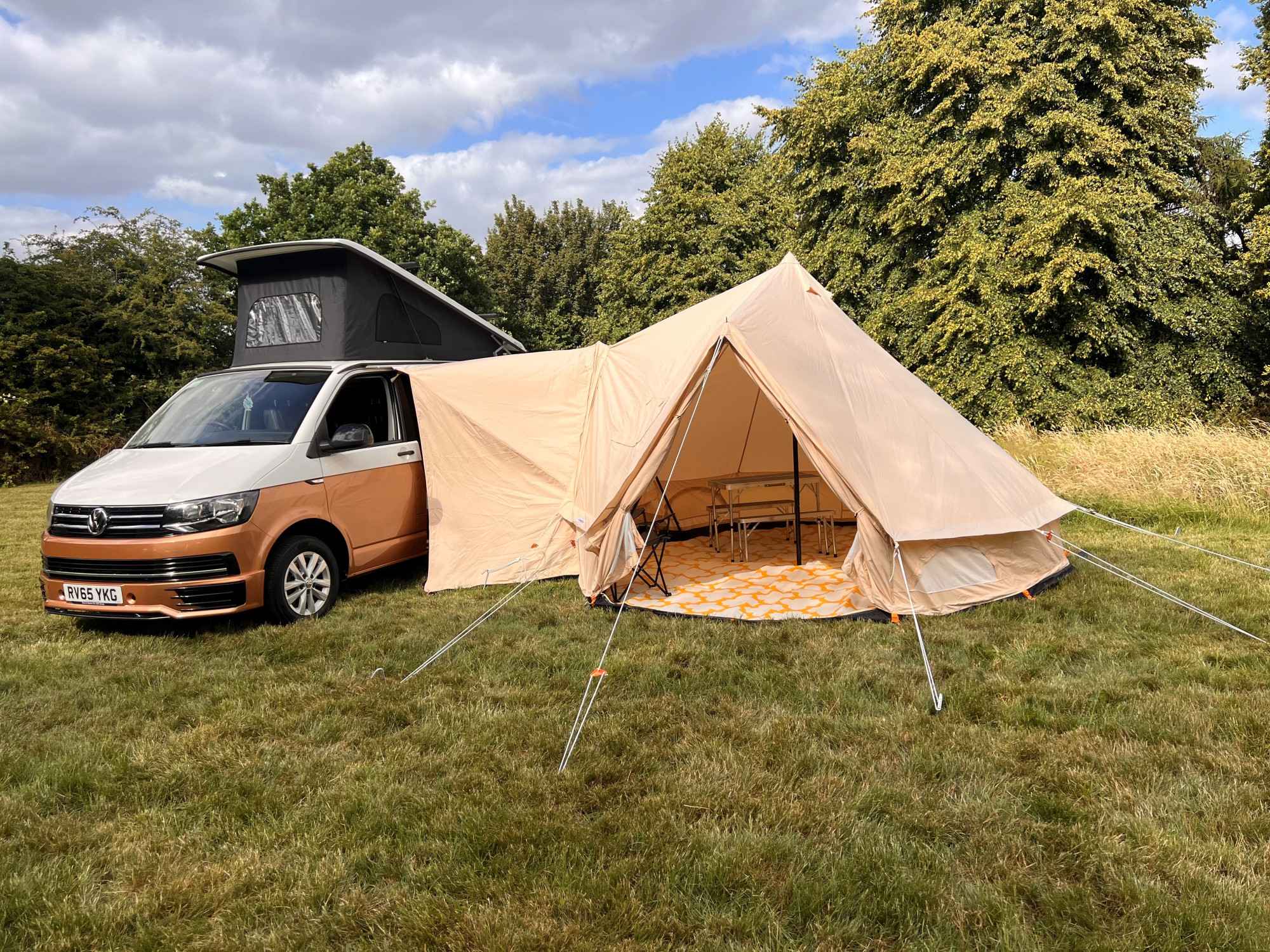 A VW T6 Campervan called T6-4Motion and Extra Hire Charges - Glawning Tent for hire