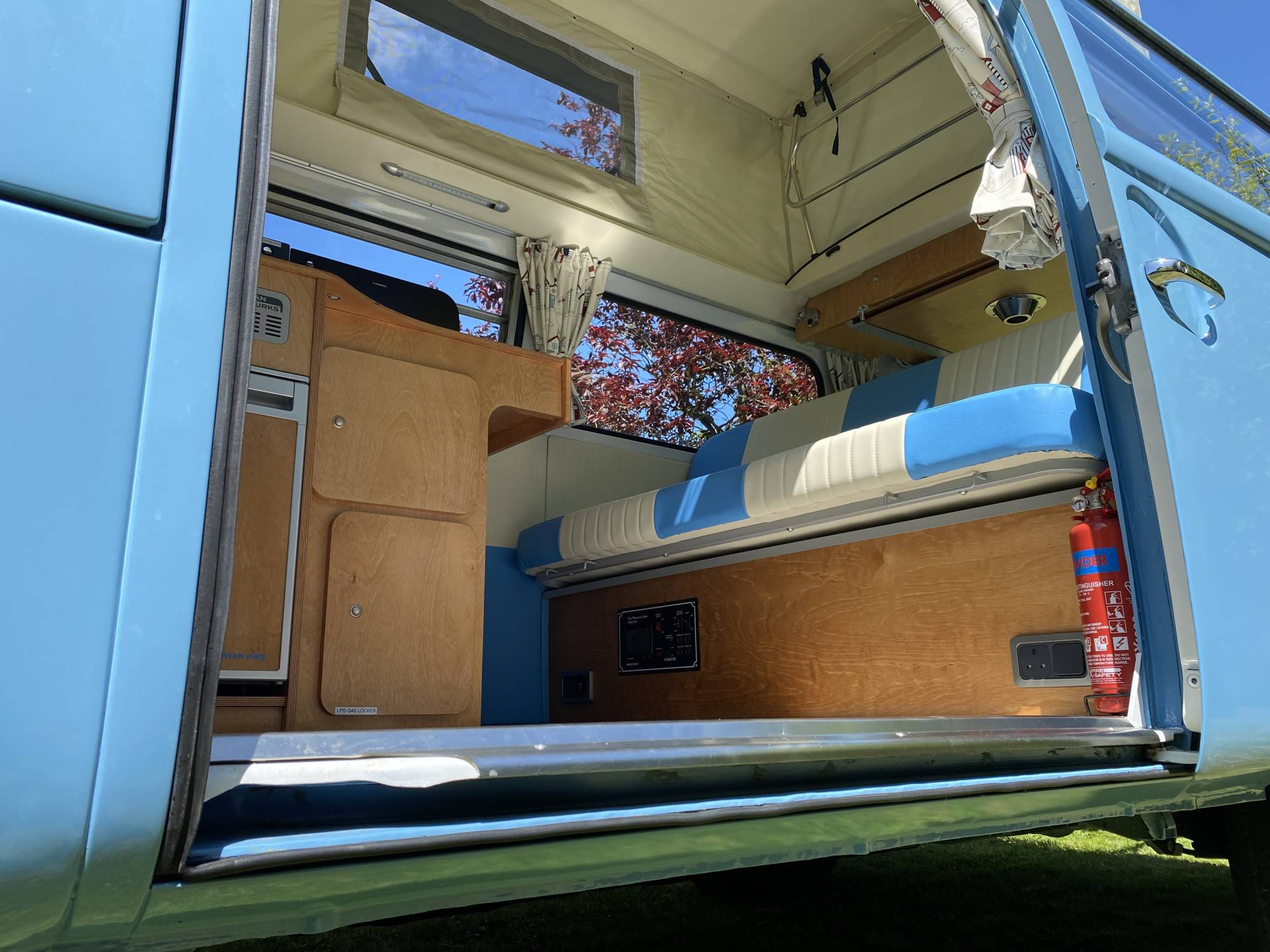 A VW T2 Classic Campervan called Campo-TV-Star and Good head space for hire in Bideford, Devon