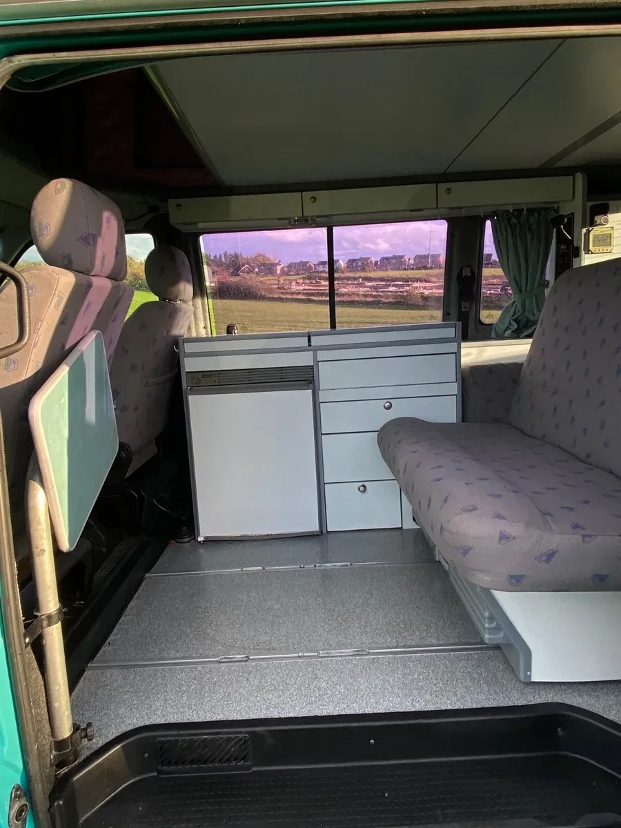 A VW T4 California Campervan called olivia and for hire 