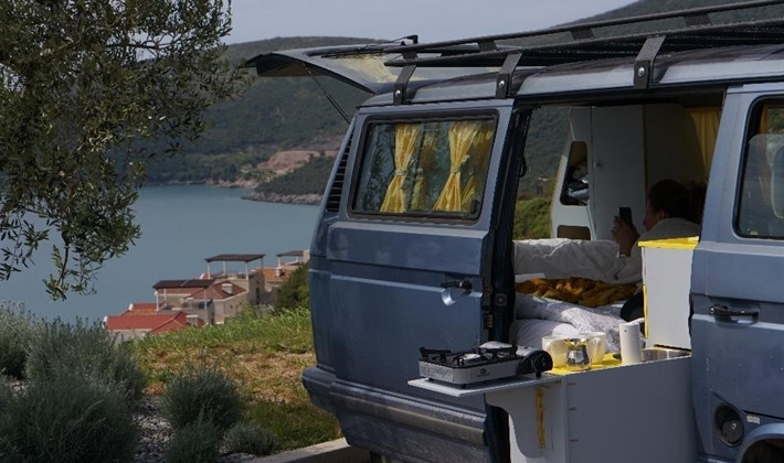 A VW T3 Campervan called Plavi and for hire in Ljubljana, Montenegro