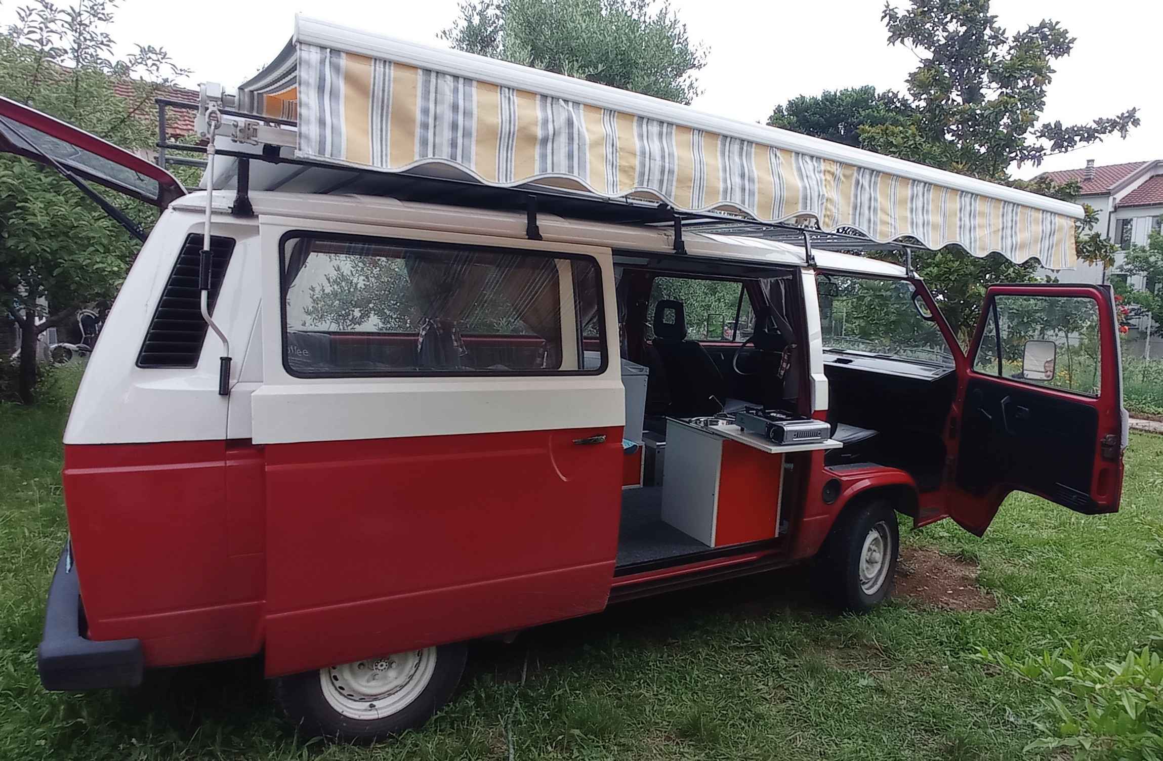 A VW T3 Campervan called Road-Runner and for hire in Podgorica, Montenegro