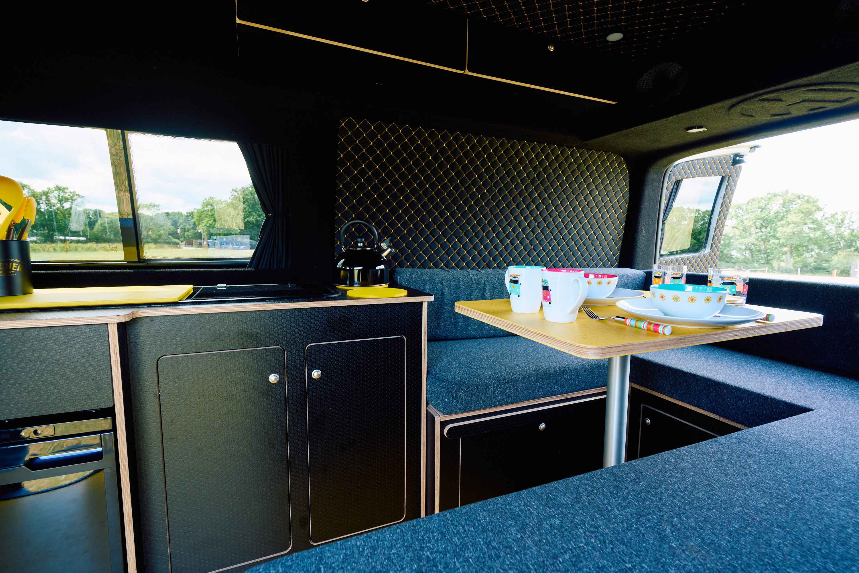 A VW T5 Campervan called Mellow-Yellow and for hire in Hove, West Sussex