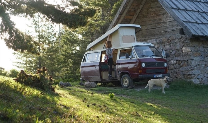 A VW T3 Campervan called Kozmo and for hire in Ljubljana, Montenegro