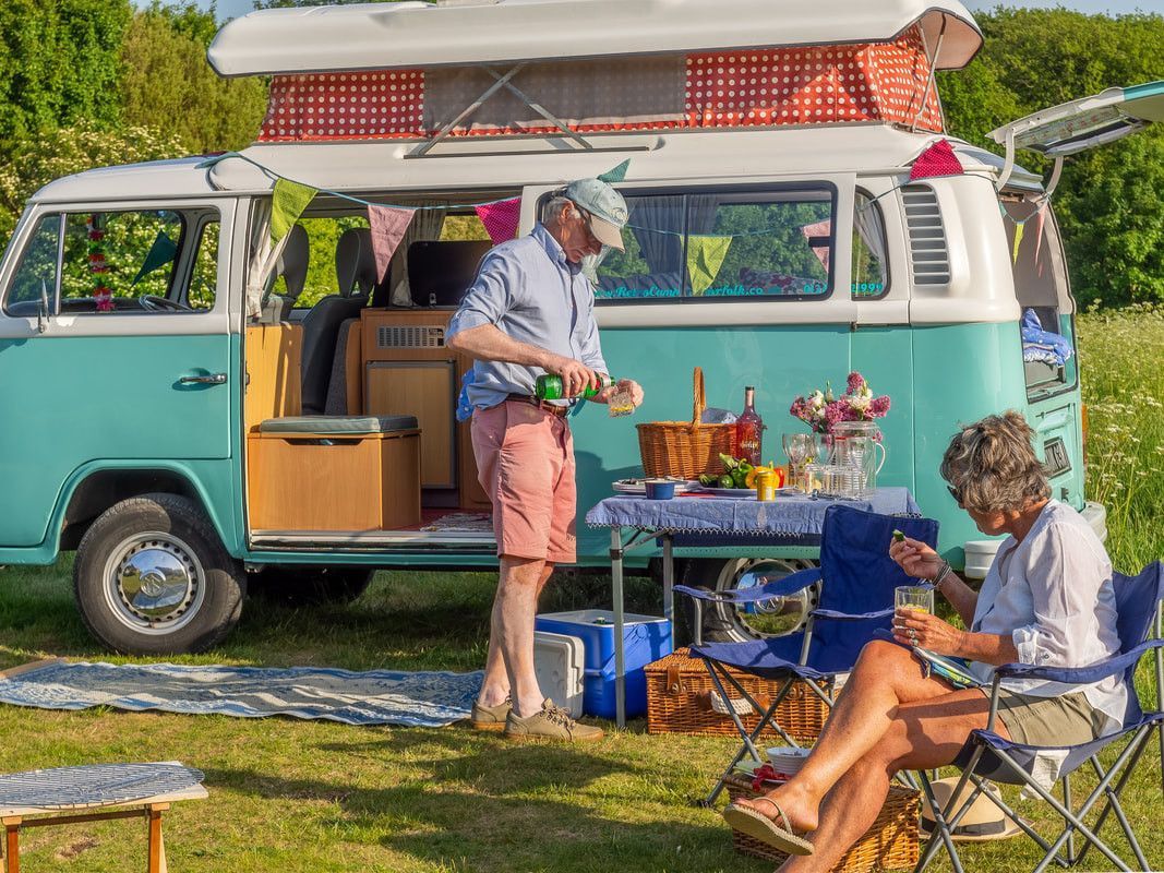 A VW T2 Classic Campervan called Penny-Lane and for hire in King's Lynn, Norfolk