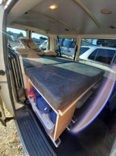 A VW T5 Campervan called snowballT5 and SNOWBALL AlbnaiaBed Indide for hire in Tirana, 