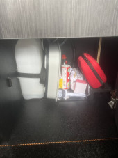 A VW T6 Campervan called T6-4Motion and Under Sink Water and Cleaning Equipment for hire 