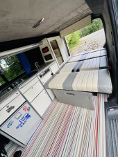 A VW T5 Campervan called JAXX and for hire in Frodsham , Cheshire