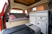 A VW T3 campervan called Red-Westfalia-Camper and for hire in Podgorica, 